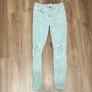 Free People Sage Green Skinny Jeans